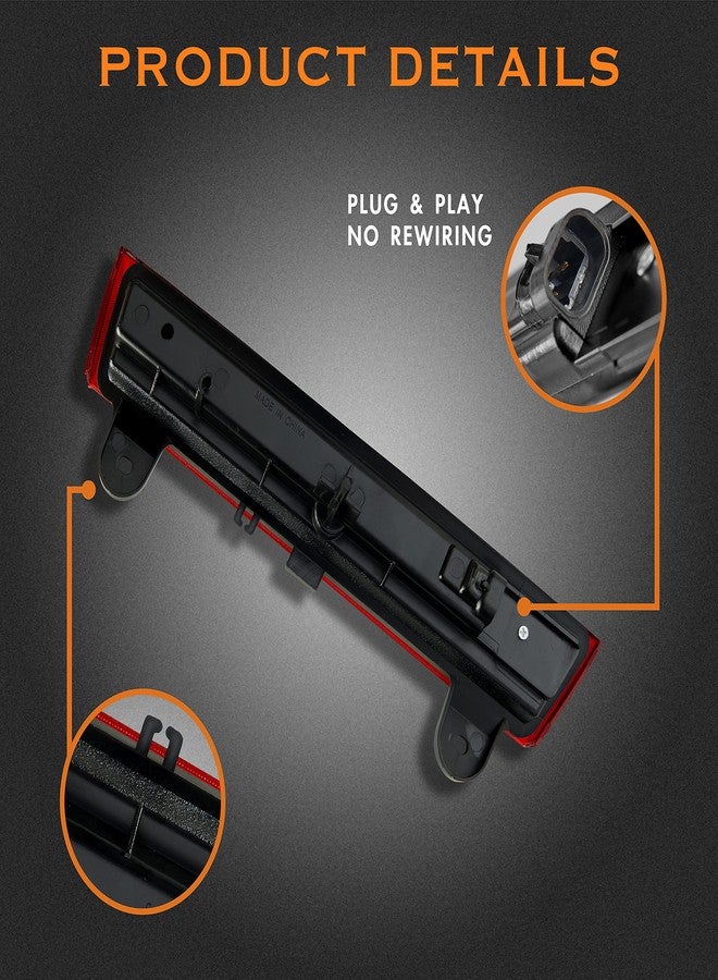 Cxdar Third 3rd Brake Light, LED High Mount Stop Light Replacement for 2000 2001 2002 2003 2004 2005 2006 Chevy Tahoe Suburban/GMC Yukon XL Denali, Rear Center Cab Roof Tail Lamp, Red Lens - Image 2